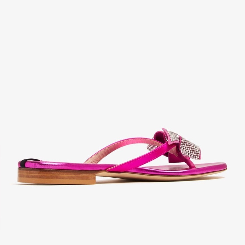 SJP Sarah Jessica Parker Paley Slide Bow Accent Sandals Size 7.5 - Picture 2 of 7